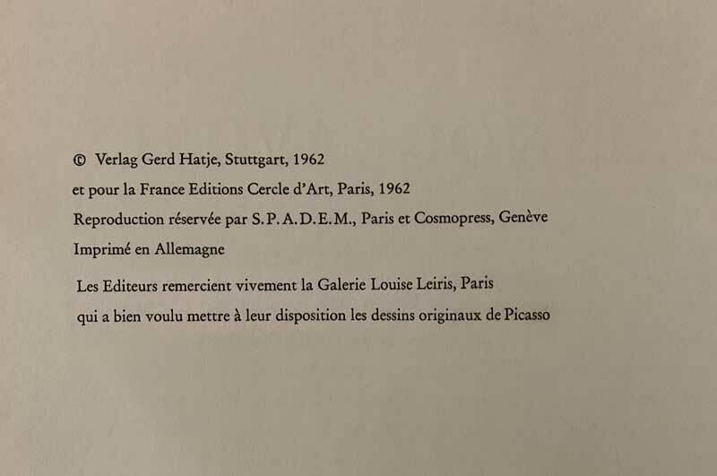 Pablo Picasso LINOGRAVURE LTD Ed. Plate Marked "... a la guitare" w/ Frame