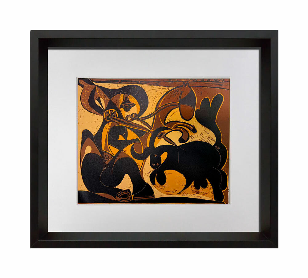 Pablo Picasso LINOGRAVURE Ltd Edition - Plate Marked paper "Pique” 1959 w/Frame