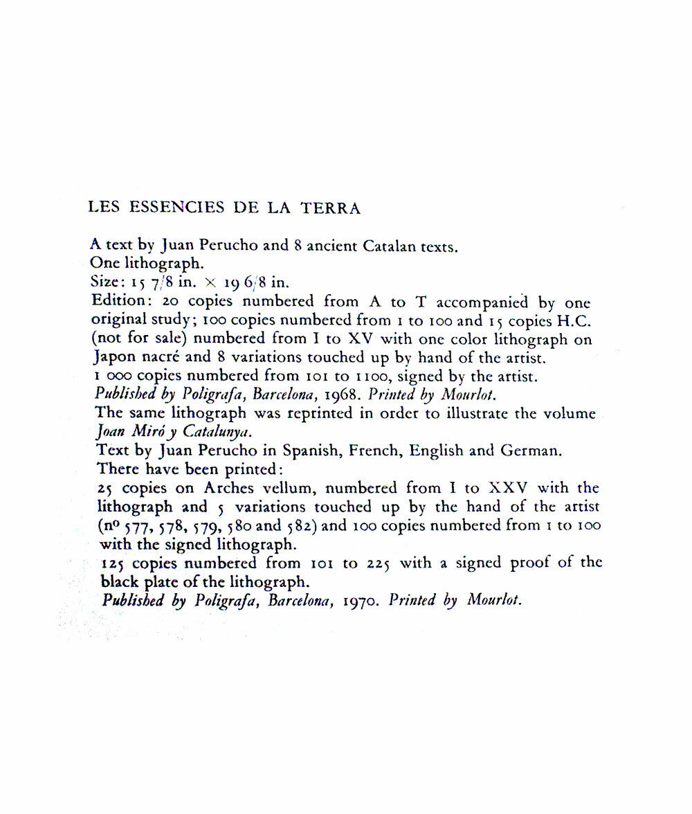 Joan MIRO Original Color Lithograph LIMITED Ed. no.218 w/Custom FRAME