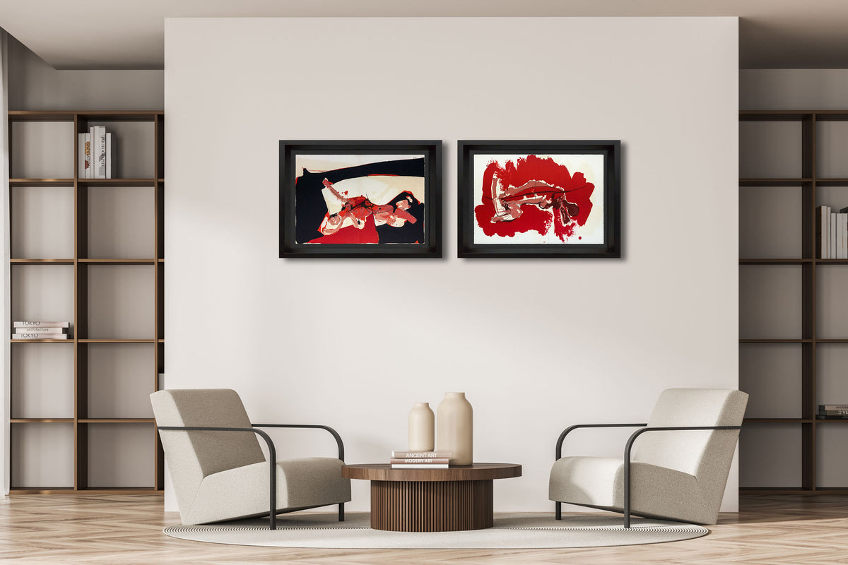 Paul Rebeyrolle Original Double Lithographs 1970 (2pc Set) | Framed Limited Edition