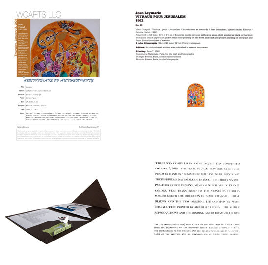 Marc CHAGALL Lithograph LIMITED Edition "Joseph" w/ Cat .Ref.c49 w/Gallery Frame