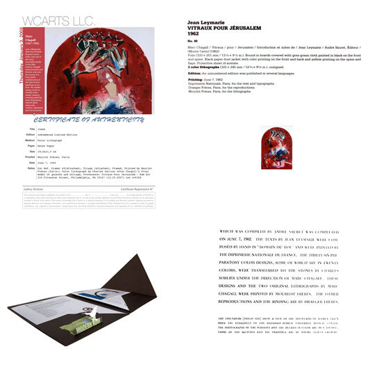 Marc CHAGALL Lithograph "Judah" LIMITED Edition w/ Cat .Ref.c49 w/Gallery Frame