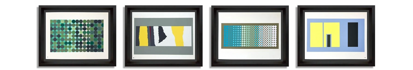 Josef Albers 1963 Silkscreen Set of 4 – Limited Edition, Framed
