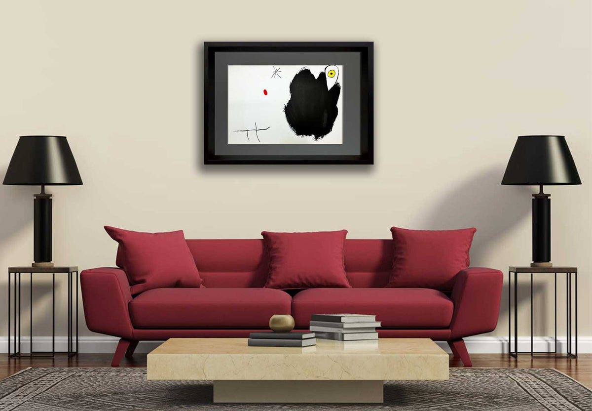 Joan Miro Original Double Lithograph Limited Edition, 1975, Framed COA