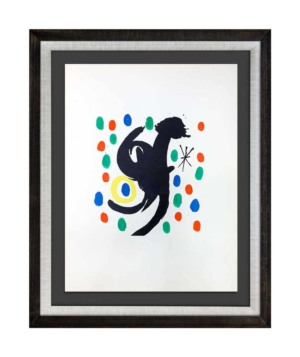 Joan MIRO Original COLOR Lithograph Watermark Guarro LTD w/Frame