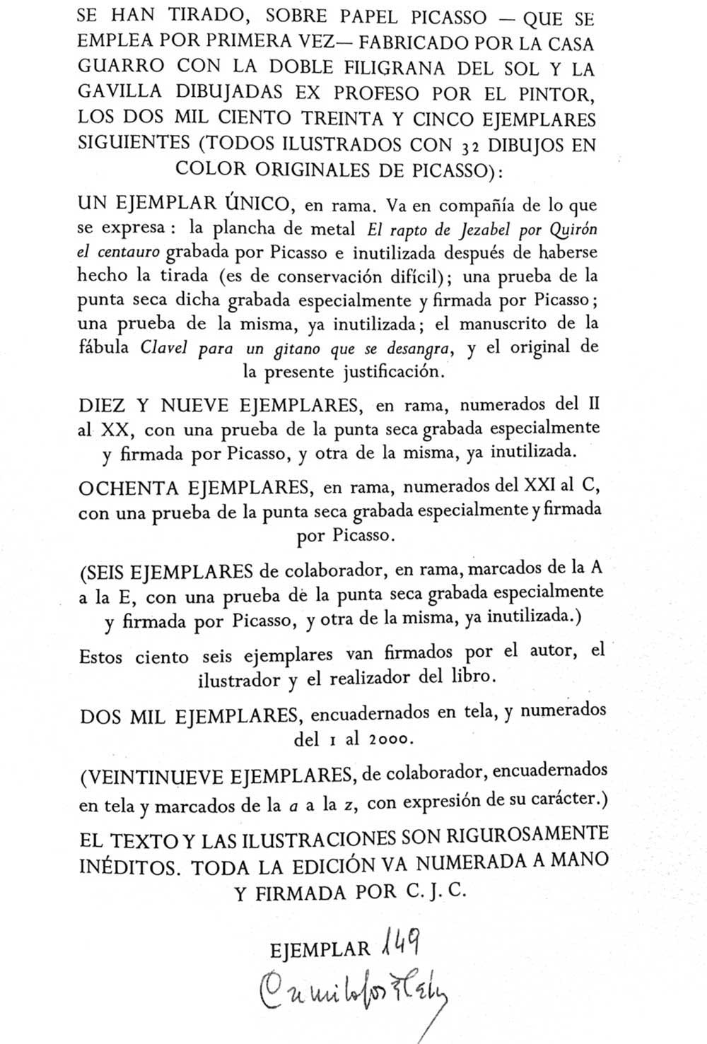 Pablo PICASSO Lithograph "..Reyes Del Sur #3" Ltd. Ed. SIGNED Cat. ref. c116