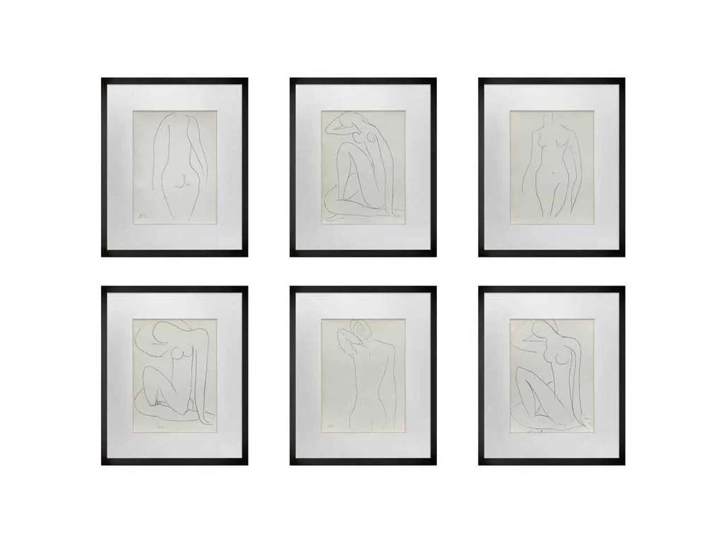 6 Henri MATISSE Lithographs Limited Edition - SIGN - (set of 6) Woman Study 1955