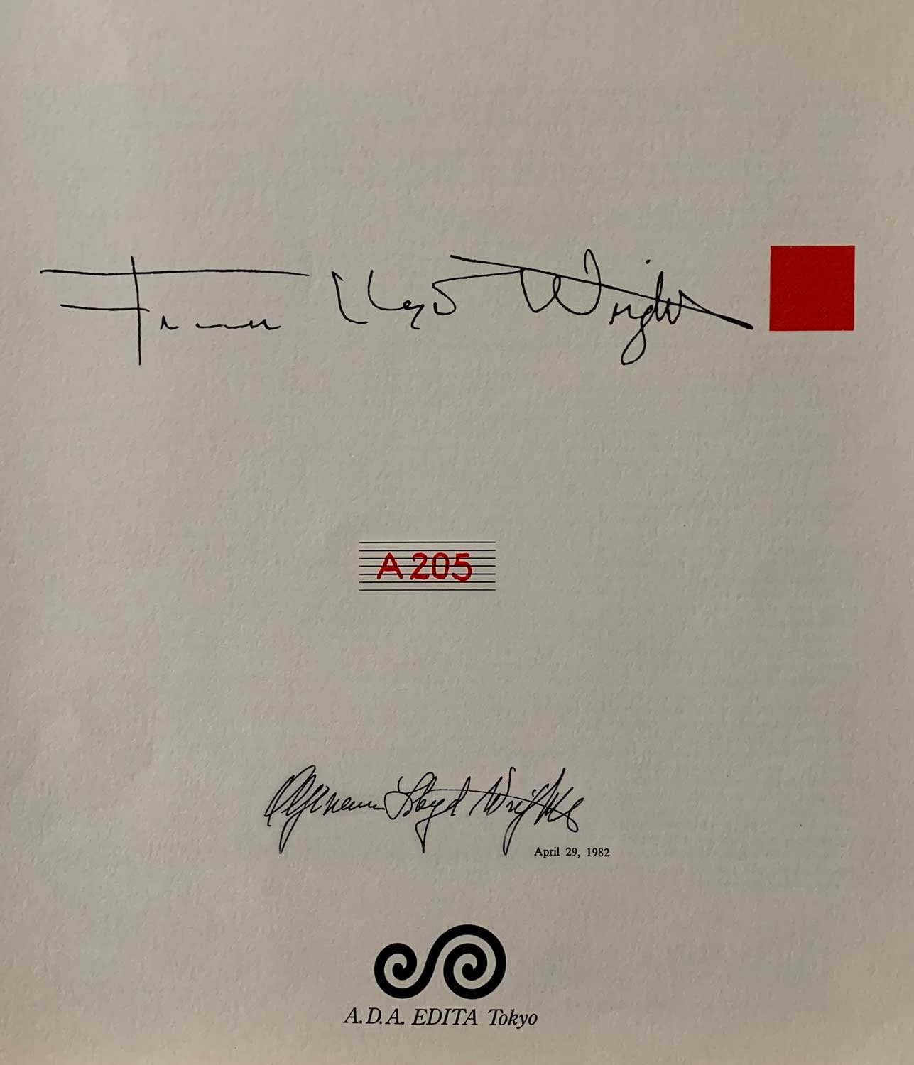 Frank Lloyd WRIGHT SIGNED #’ed LIMITED Ed. "George Sturges House CA" w/Frame