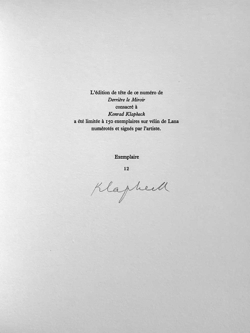 Konrad KLAPHECK Lithograph Ltd. Ed. 12/150 "Pacha"