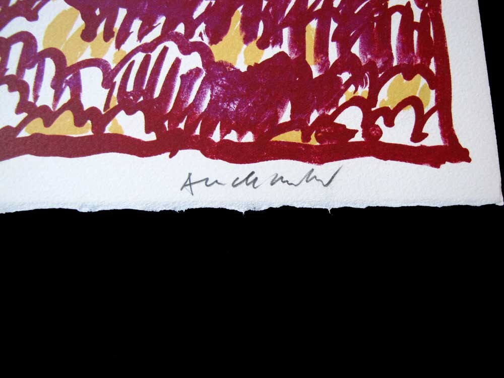 Pierre Alechinsky Original Lithograph in Color Hand Signed & Numbered L/E "Galactic Flying Objects" 1978