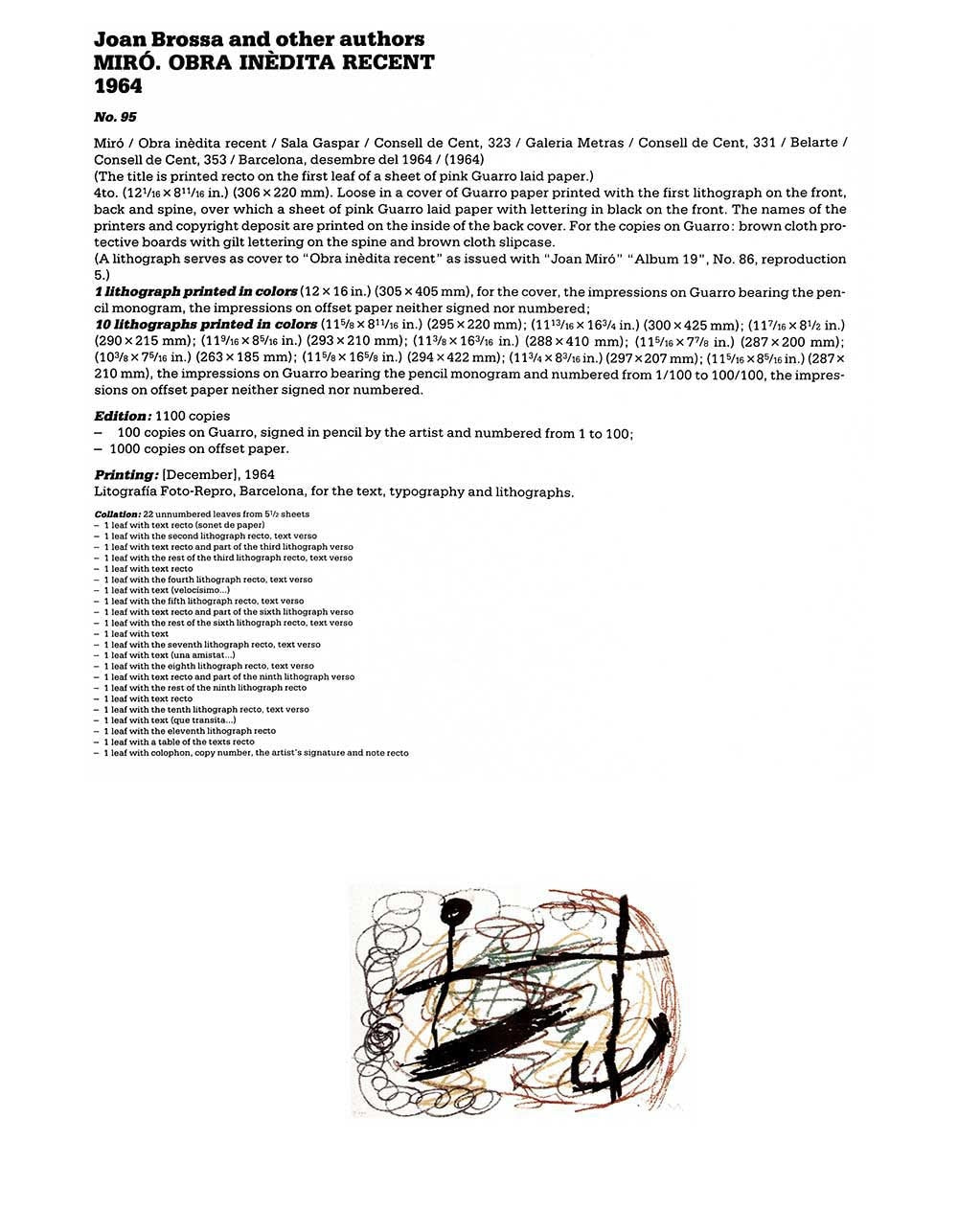 Joan Miro Original Lithograph, Hand Sign, 1964