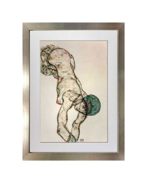 Egon Schiele Lithograph "Nude Facing Right."
