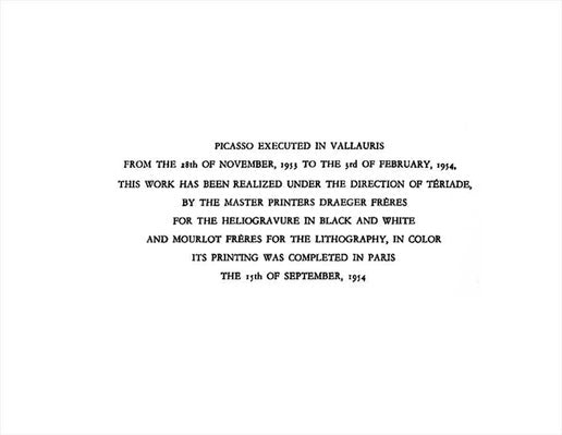 Pablo Picasso LIMITED Edition Lithograph "31.1.54 VII" w/Archival FRAME