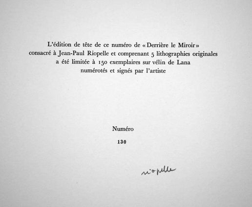 Jean-Paul Riopelle Original Lithograph in Color | Numbered Limited Edition n186; 130 | Triple Page Lithograph | LTD ed. 130/150