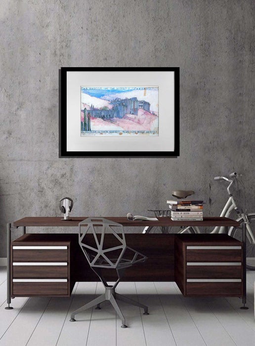 Frank Lloyd WRIGHT Lithograph #’ed LIMITED Ed. ~Ralph Cudney House, AZ +FRAMING