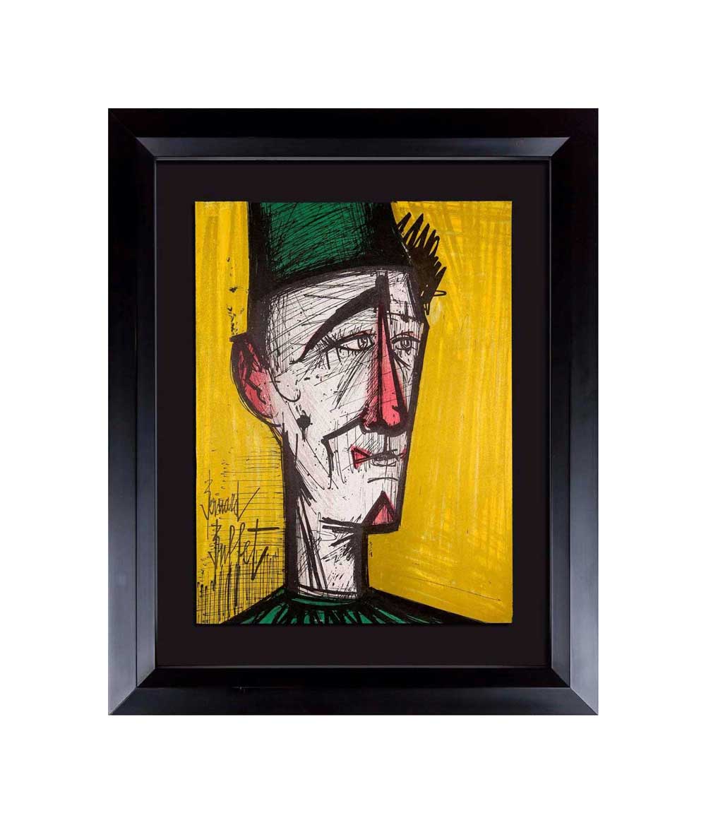 Bernard BUFFET Original LITHOGRAPH "... Clown" 1967 Limited EDITION w/Frame