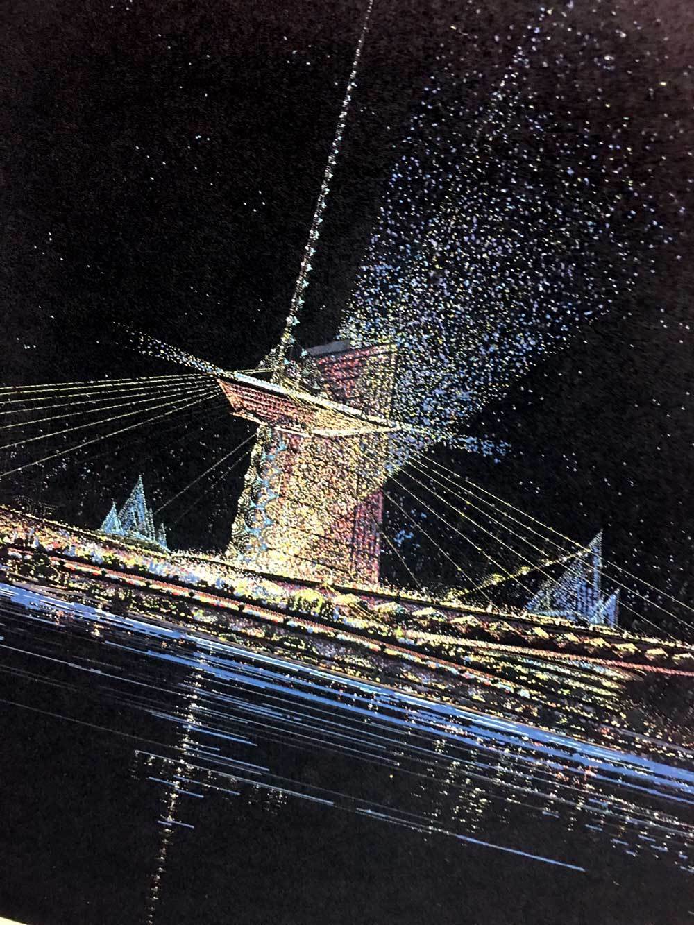 Frank Lloyd WRIGHT Lithograph LTD Ed. Solomon R. GUGGENHEIM at night w/Frame