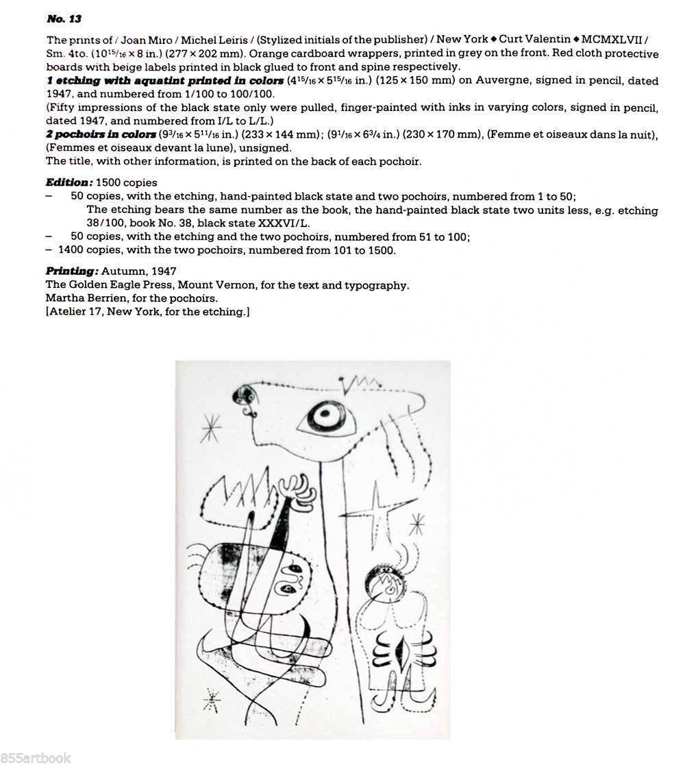 Joan Miro Original Lithograph, 1947