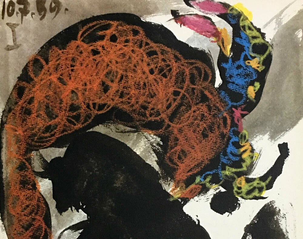 Pablo PICASSO Lithograph LIMITED Edition TORO | Cat. Ref. C112 w/ FRAME