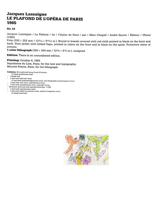 Marc Chagall Original Lithograph Sketch for Mozart 1965