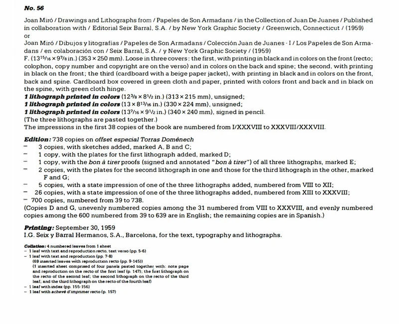 Joan MIRO Original Lithograph SIGNED & Inscribed "...Vivanco" w/Cat.Ref c56