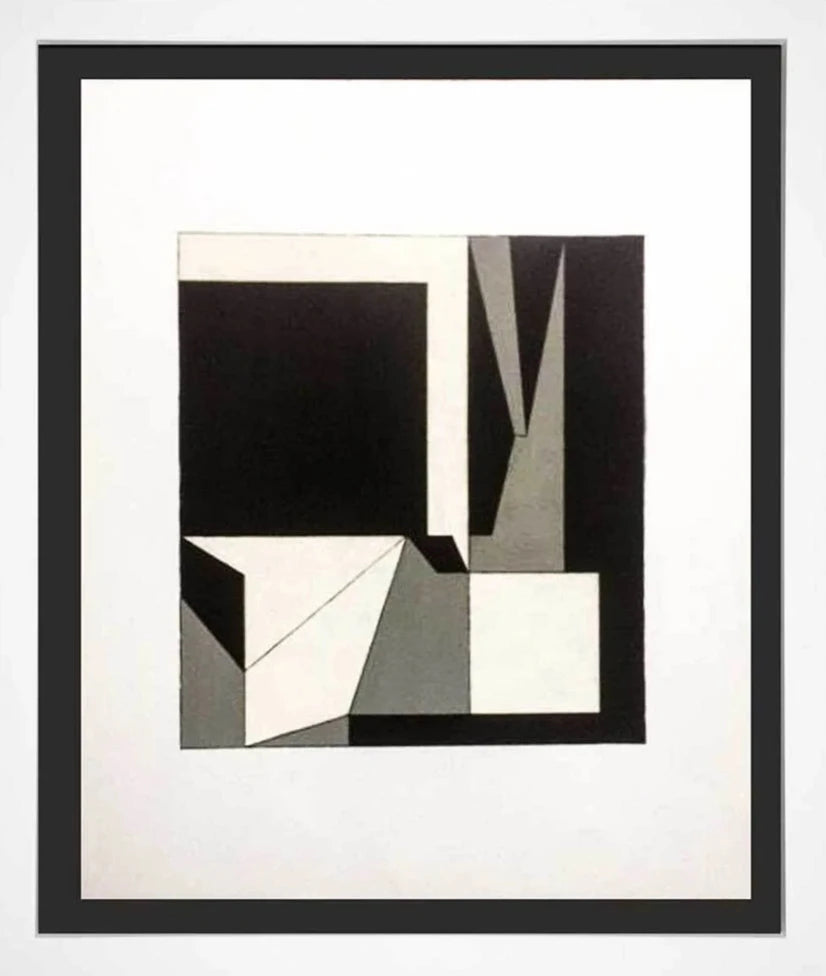 Victor VASARELY Original LITHOGRAPH Limited Edition no. 14 w/Custom Frame
