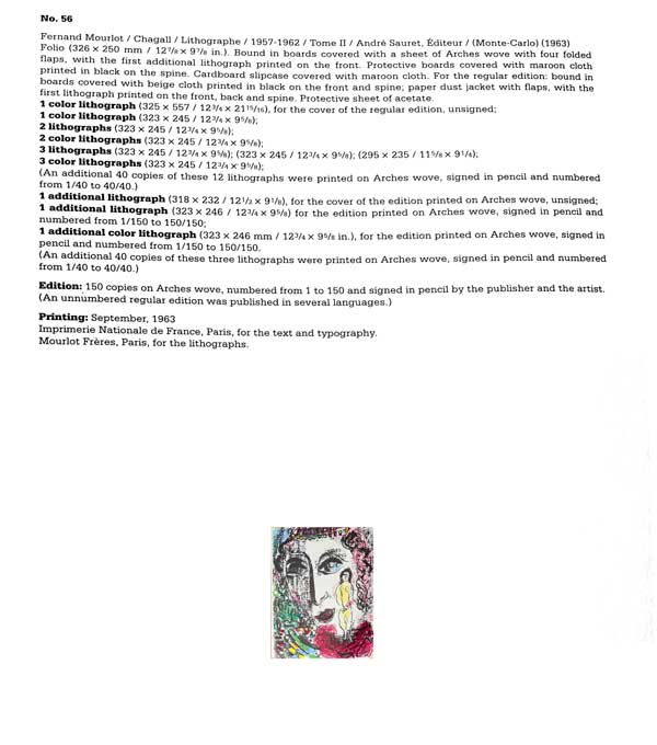 Marc CHAGALL Limited Edition ORIGINAL Lithograph 1963 w/Cat.Ref. m392, Framed