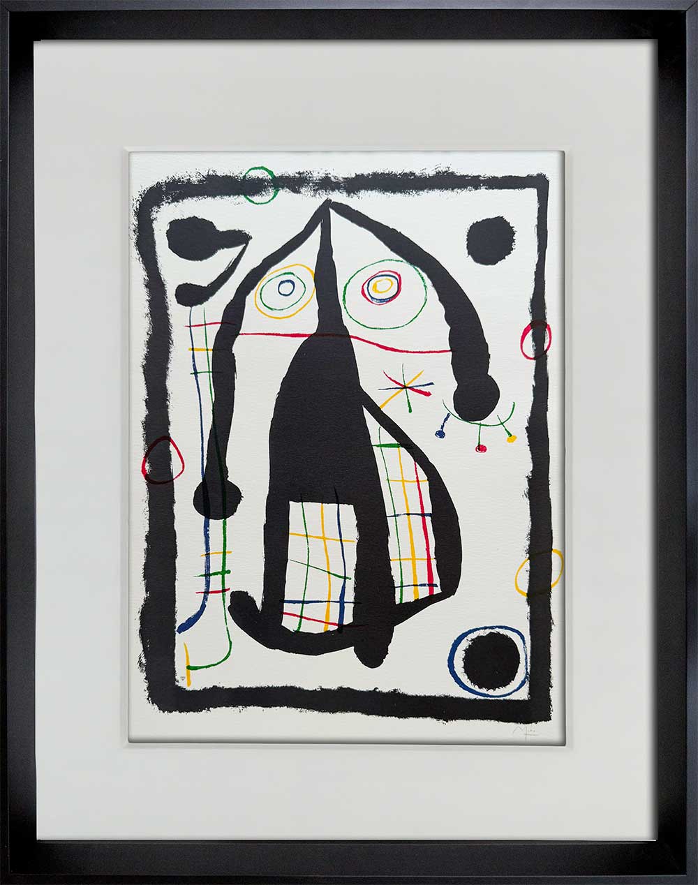 Joan Miro Limited Edition Lithograph SIGN Personage 1974 w/Frame