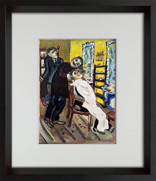 Marc CHAGALL Limited Edition LITHOGRAPH "... Barbershop" RARE w/Frame
