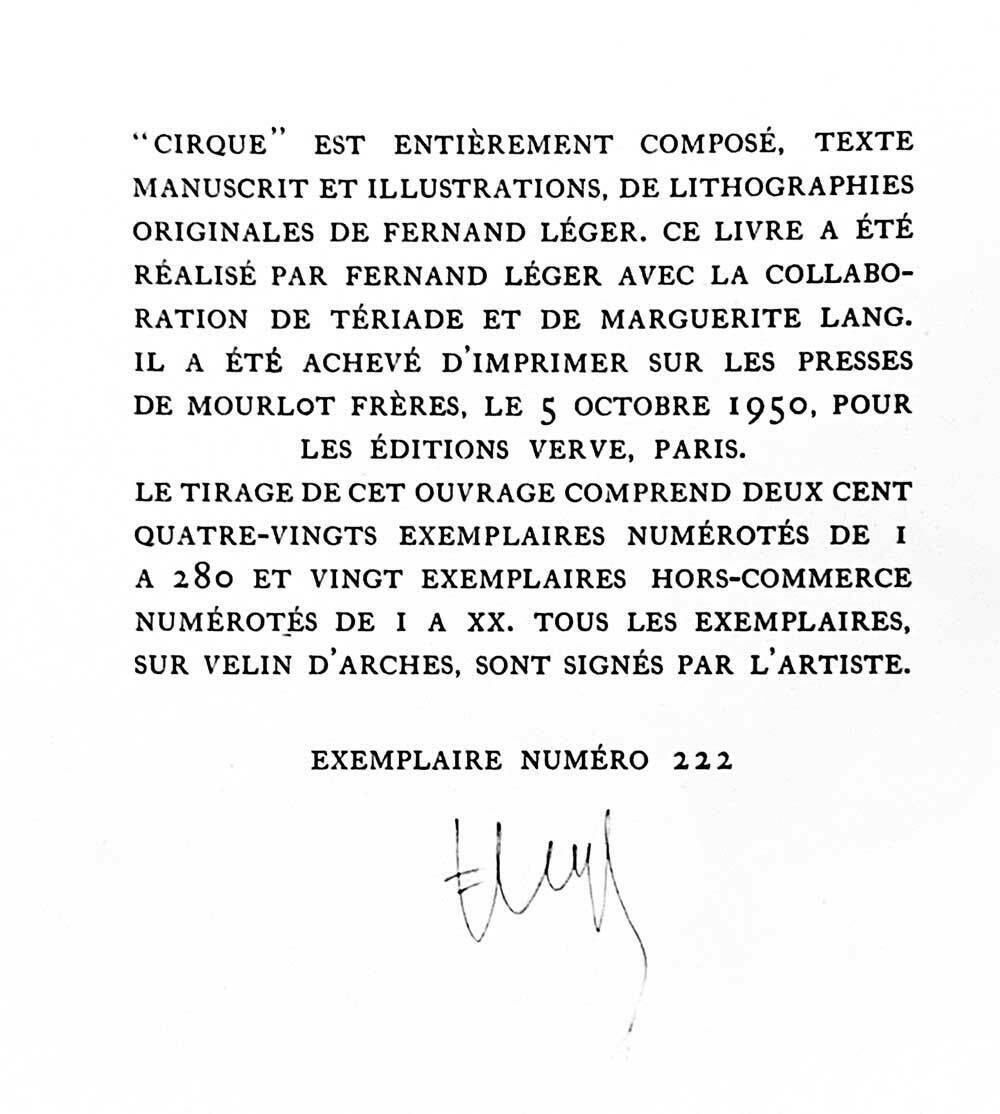 2 Fernand LEGER Limited Edition ORIGINAL Lithograph *Cirque Covers MINT *RARE