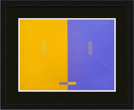 Josef ALBERS Original SILKSCREEN 1963 [VII-2b] Yellow/Blue w/Custom Frame