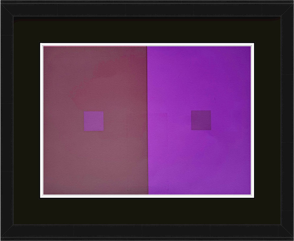 Josef ALBERS Original SILKSCREEN 1963 [VII-4] Maroon/Purple w/Custom Frame