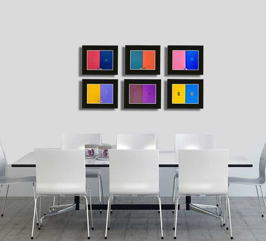 Josef ALBERS Original SILKSCREEN 1963 6-Piece Custom Framed Set