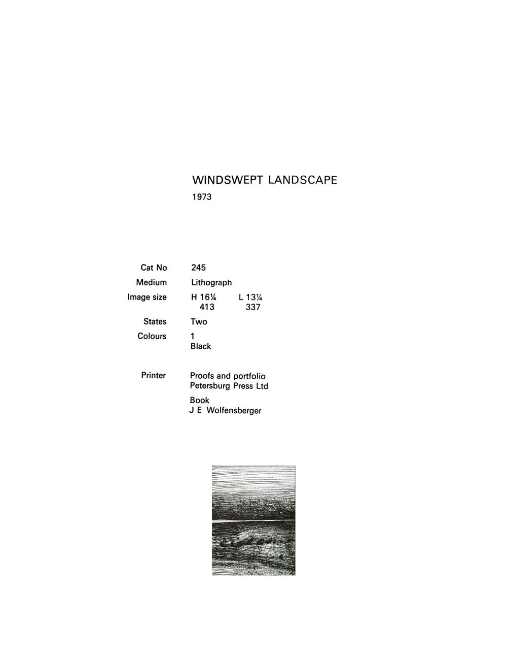 Henry MOORE Lithograph ORIGINAL Windswept Landscape LTD. Edition