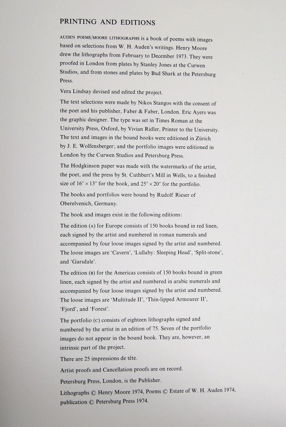 Henry MOORE Lithograph ORIGINAL Windswept Landscape LTD. Edition