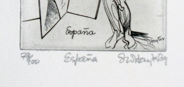 Stanley HAYTER Etching Hand SIGNED Ltd. Edition 100 w/Archival FRAME