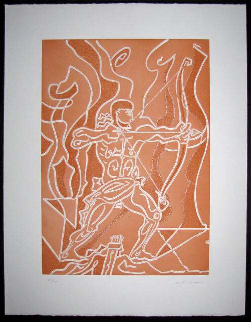 Andre MASSON ETCHING Hand SIGNED & Numbered "Arc" * Lt. Ed. no 89/120