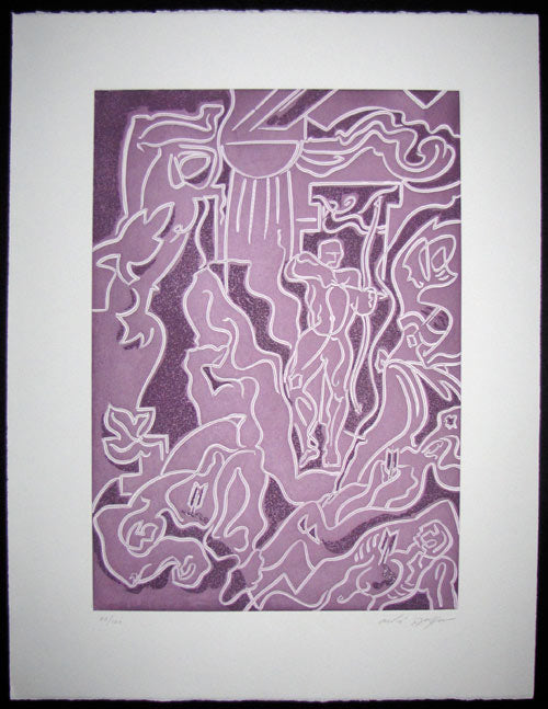 Andre MASSON Etching in Aquatint ~ Hand SIGNED - Ltd EDITION 89/120 w/Frame