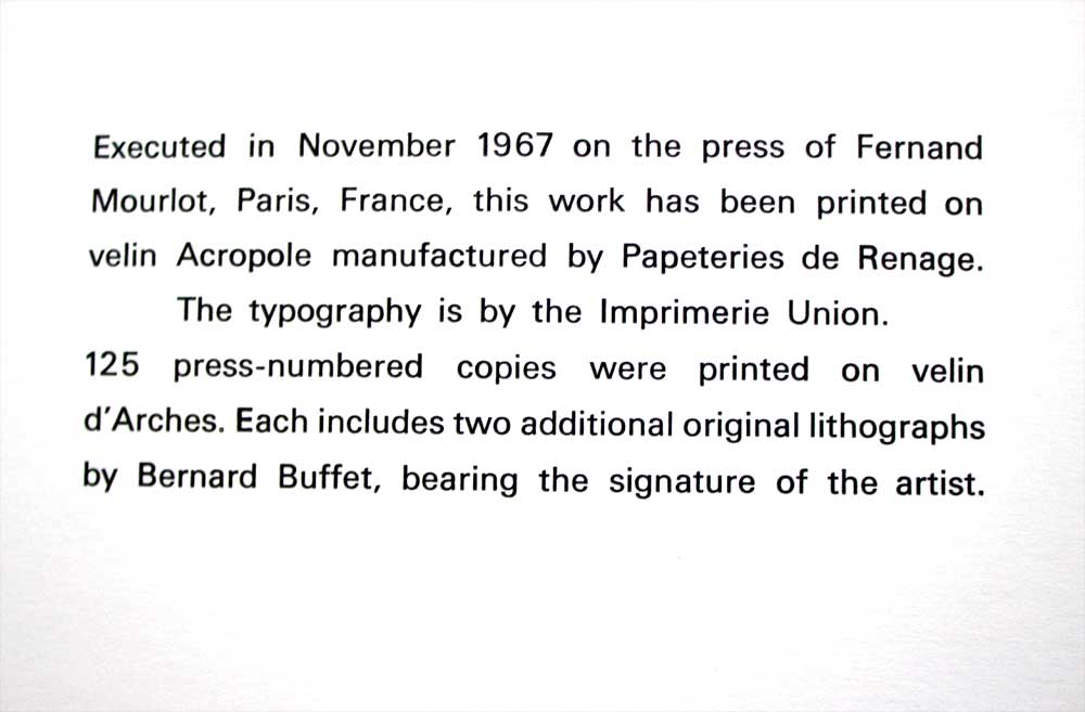 Bernard BUFFET Original LITHOGRAPH Ltd. EDITION "..Bouquet of Flowers" w/Frame