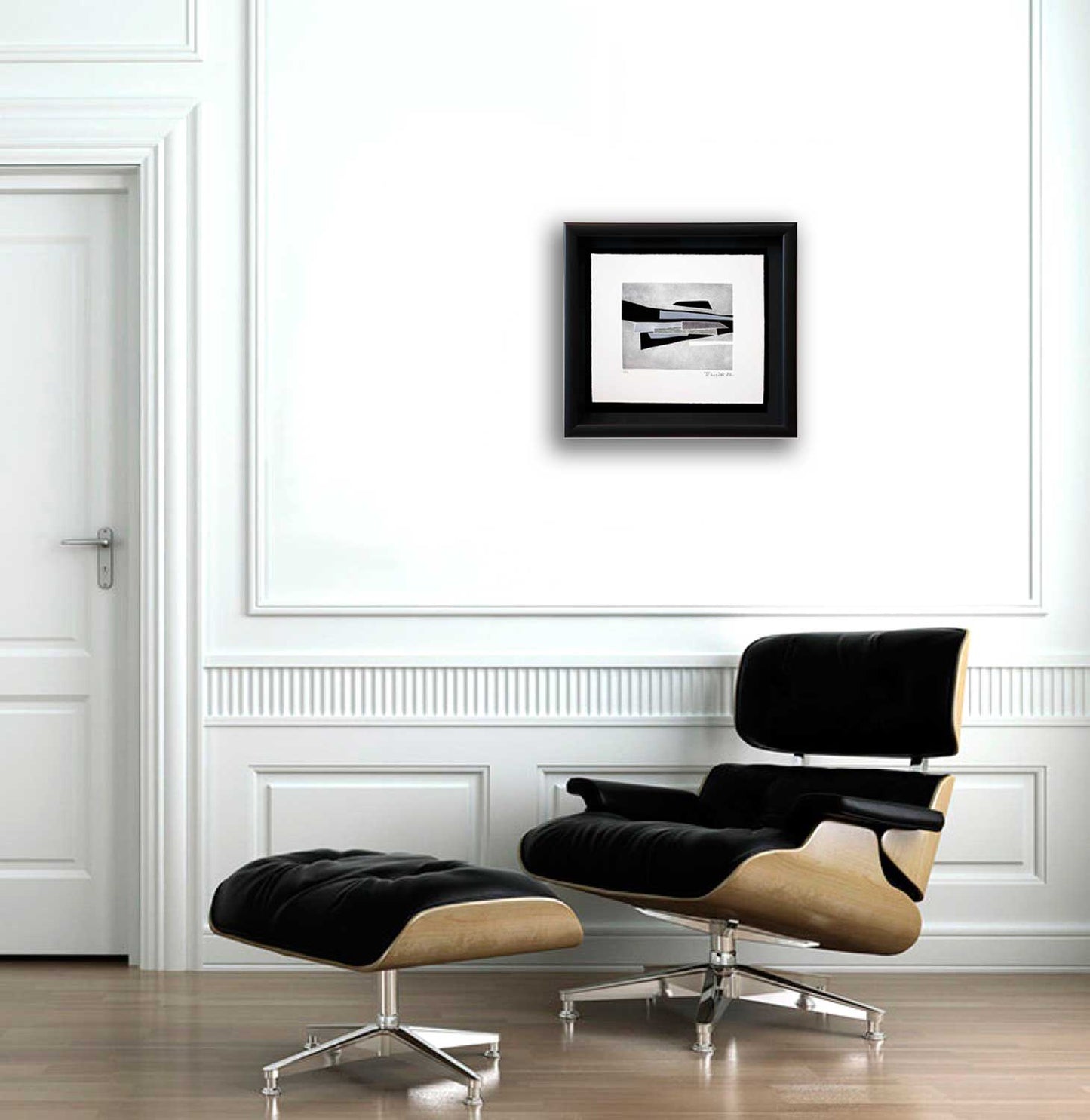 Hans RICHTER Original ETCHING Hand SIGNED "As Mondrian..." w/Custom Frame