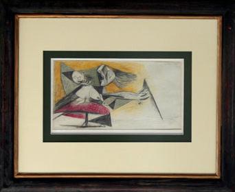Pablo PICASSO Lithograph Preparatory GUERNICA Ltd Ed w/Custom FRAME