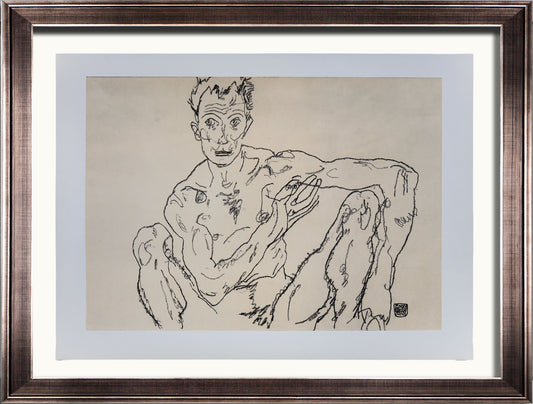 Egon SCHIELE Lithograph SIGNED “Nude Self Portrait” 1918 LIMITED Ed. w/FRAMING
