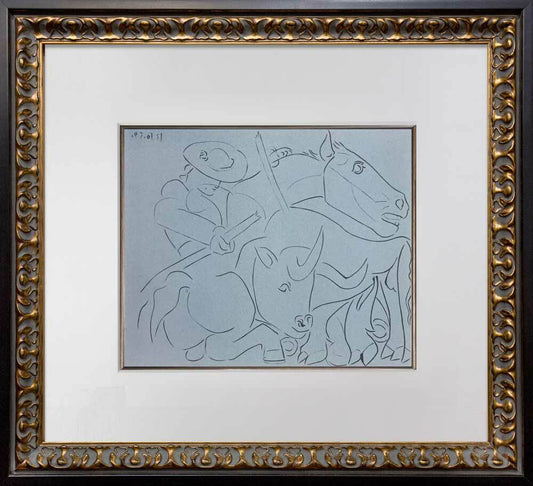 Pablo Picasso LINOGRAVURE Limited Edition "La Pique Cassee" 1959 w/Frame
