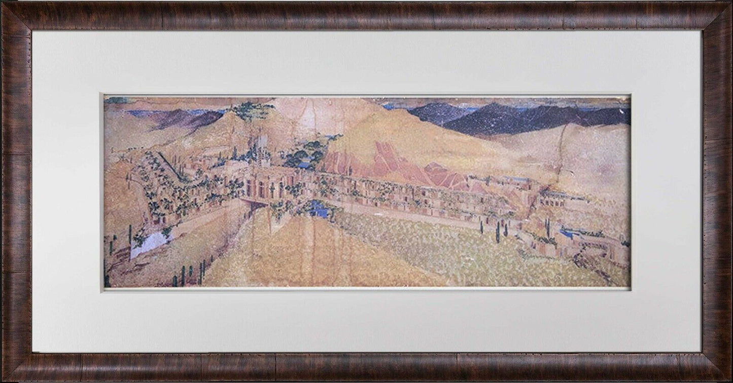 Frank Lloyd WRIGHT Lithograph LIMITED Ed. Winter RESORT Chandler, AZ w/Frame