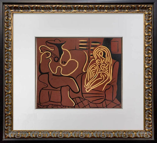Pablo Picasso LINOGRAVURE Ltd Edition - "Femme... guitariste” 1959 w/Frame