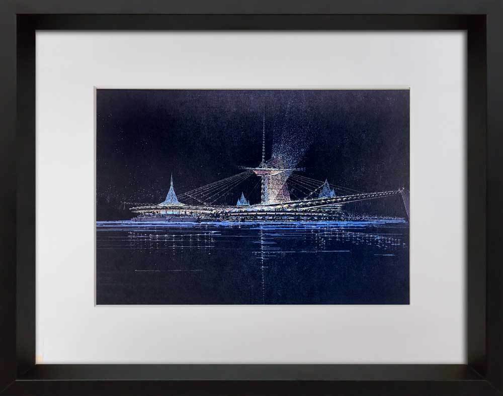 Frank Lloyd WRIGHT Lithograph #’ed Ltd Ed. Suspension Bridge Pittsburgh w/FRAME