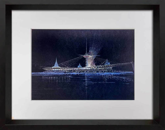 Frank Lloyd WRIGHT Lithograph #’ed Ltd Ed. Suspension Bridge Pittsburgh w/FRAME