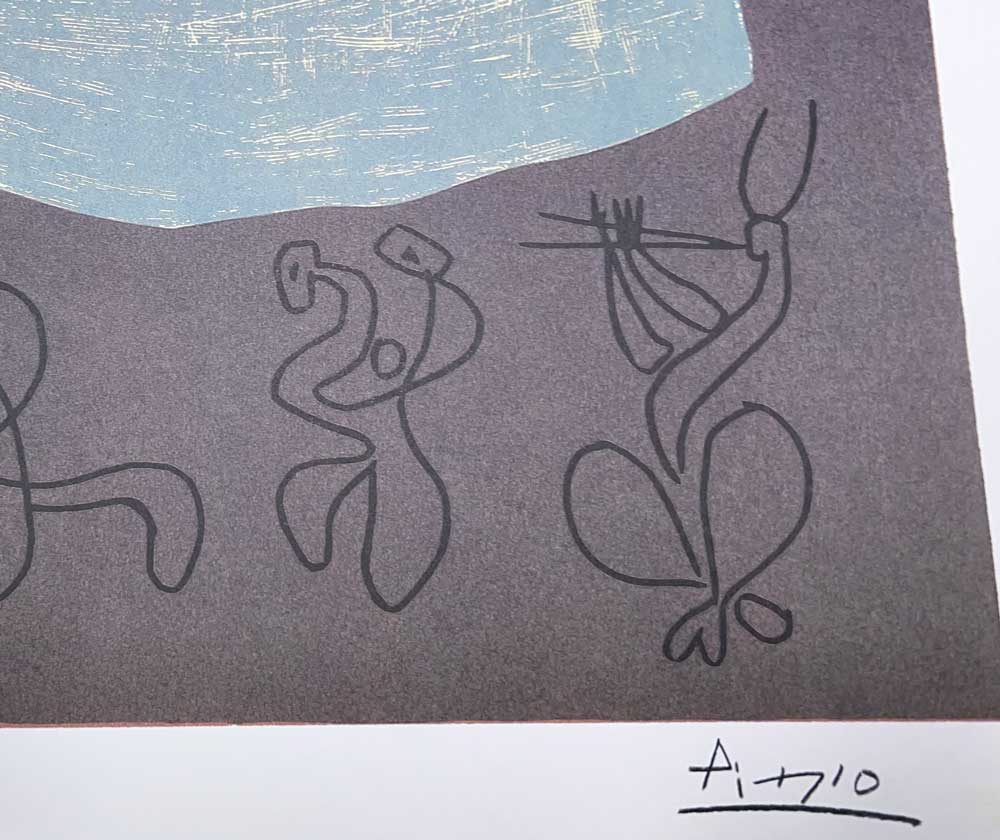 Pablo Picasso Bacchanale 1959 Signed Linocut | Original Limited Edition Framed Art