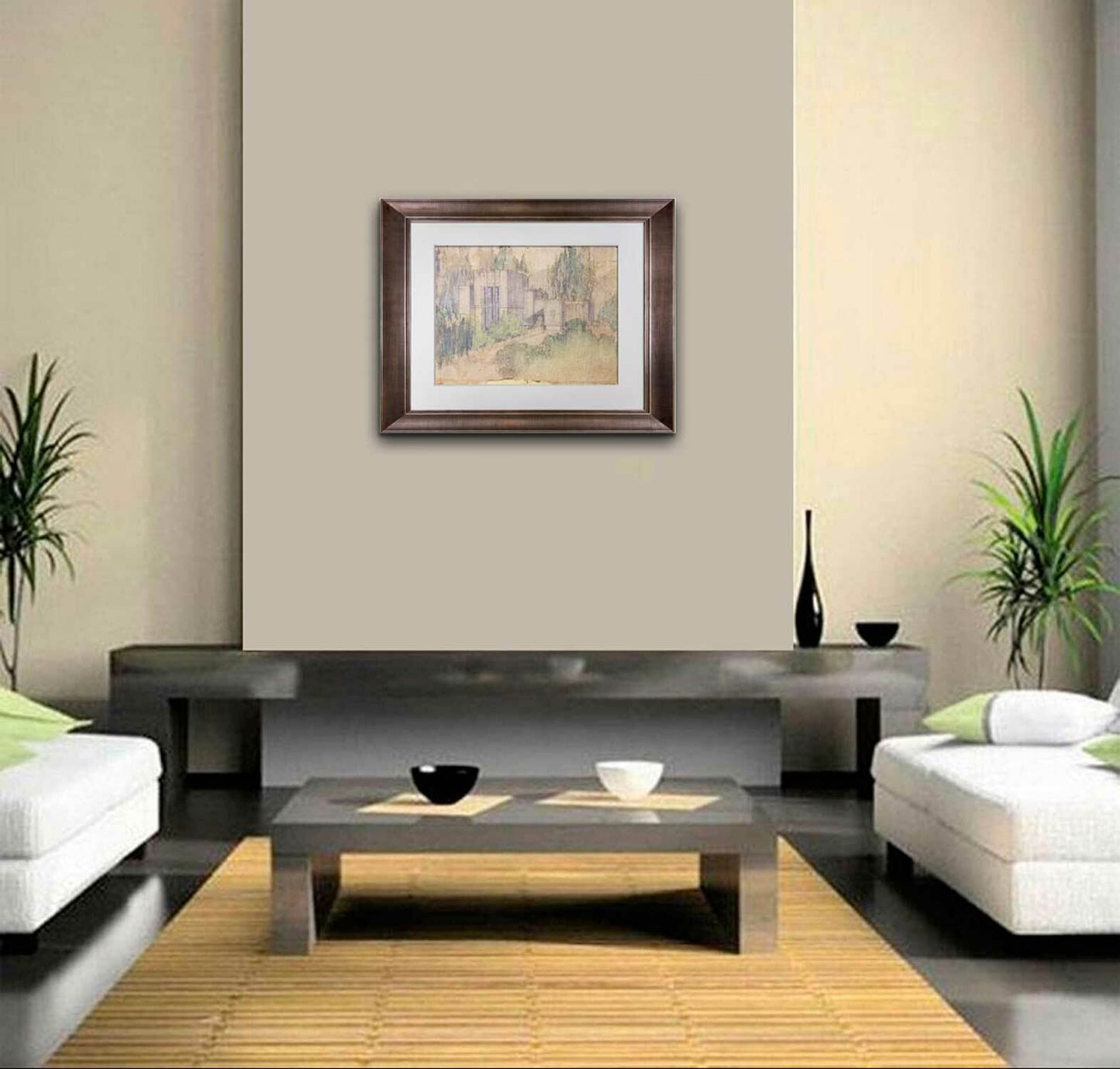 Frank Lloyd WRIGHT Lithograph "La Miniatura, Mrs. George Madison..House" w/Frame