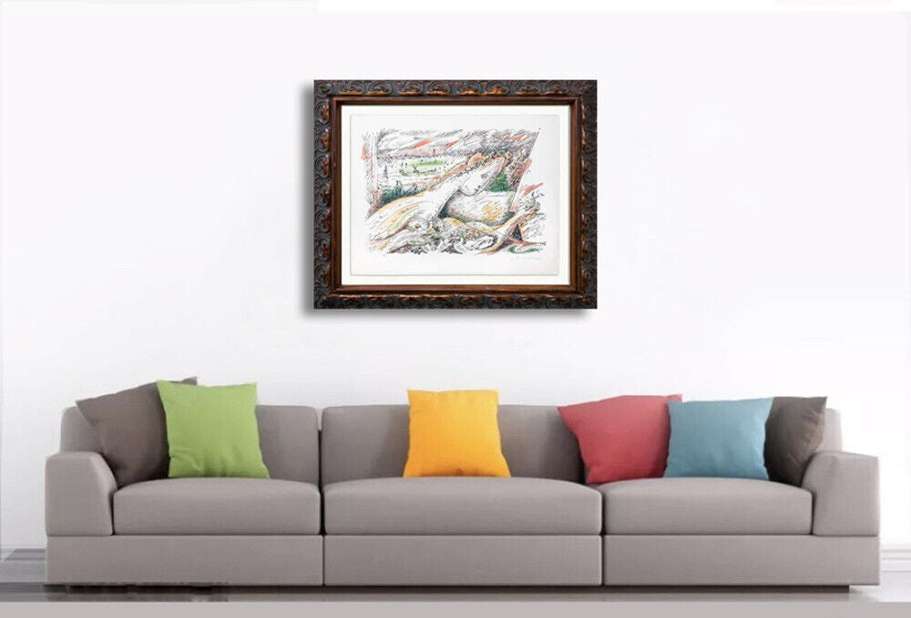 Andre MASSON Lithograph HAND SIGNED Ltd. Ed. 108 ORIGINAL w/Archival Frame